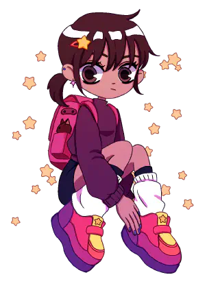 A chibi girl surrounded by stars.
