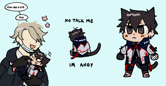 Cole as a cat vs Hunter.