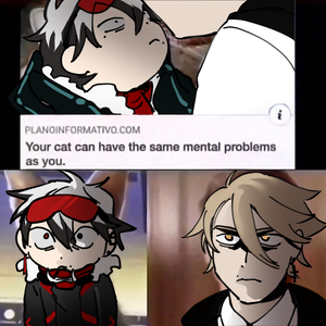 A meme intersecting American Psycho and cats.