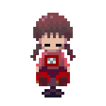 Madotsuki spinning in her chair.